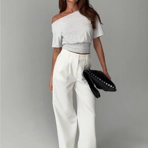 Princess Polly White Archer Pants